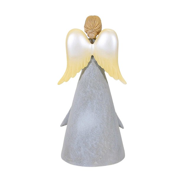 Foundations Mother Angel One Figurine 7 5 Inches Love Light The Way Lantern 6011538 Polyresin Blue