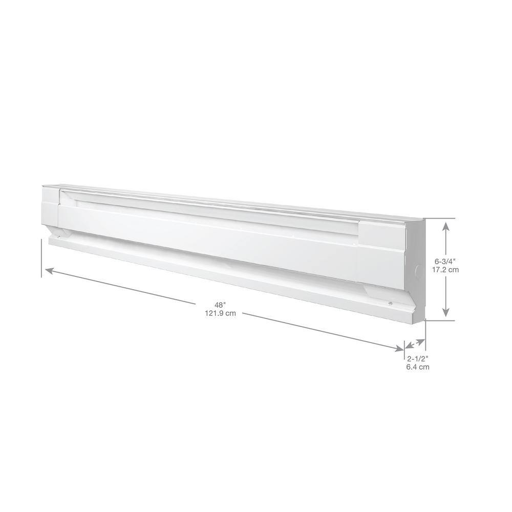 Cadet 48 in. 208-volt 1000-watt Electric Baseboard Heater in White 4F1000-8W