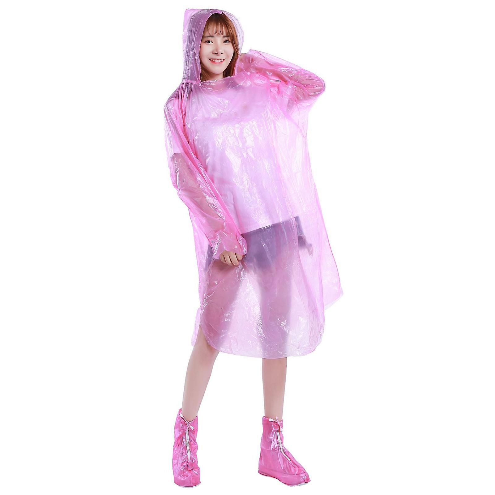 Adults Disposable Raincoat Men Women Outdoors Waterproof Transparent Lightweight Emergency Poncho