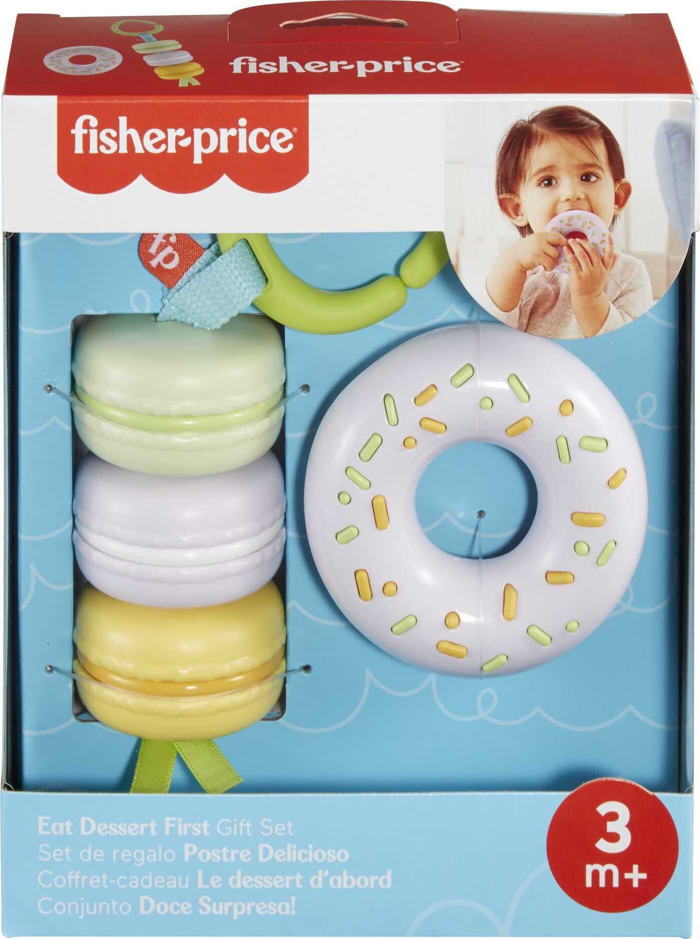 Fisher-Price Eat Dessert First Gift Set 2 Pretend Food Rattle Toys for Infants 3+ Months