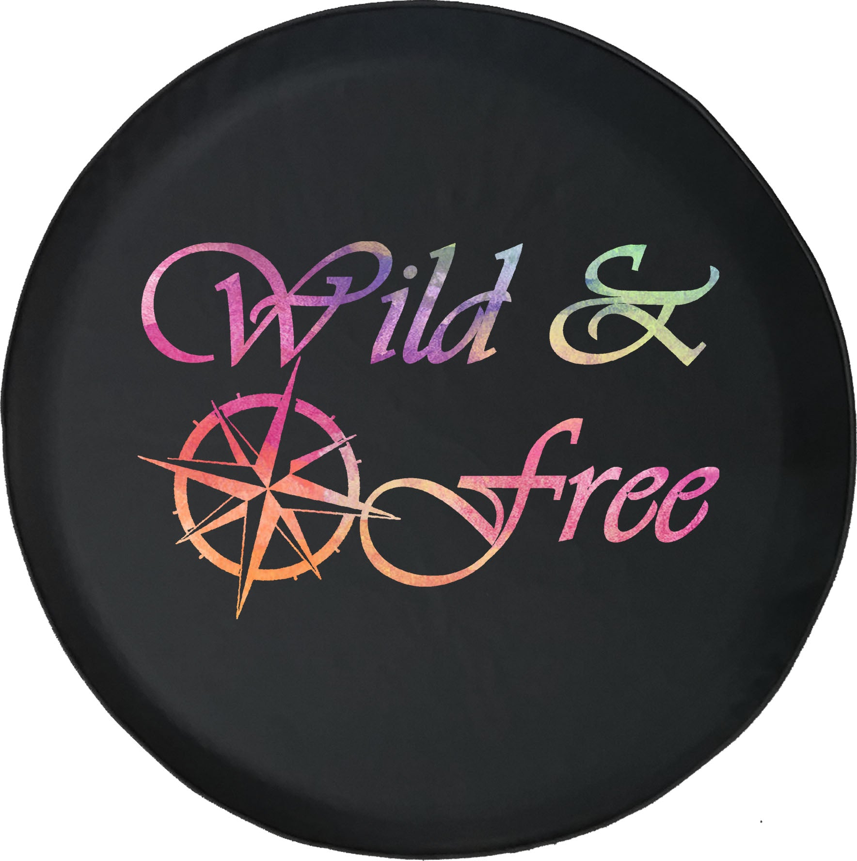 Black Tire Covers - Tire Accessories for Campers， SUVs， Trailers， Trucks， RVs and More | Wild and Free Compass Black 28 Inch