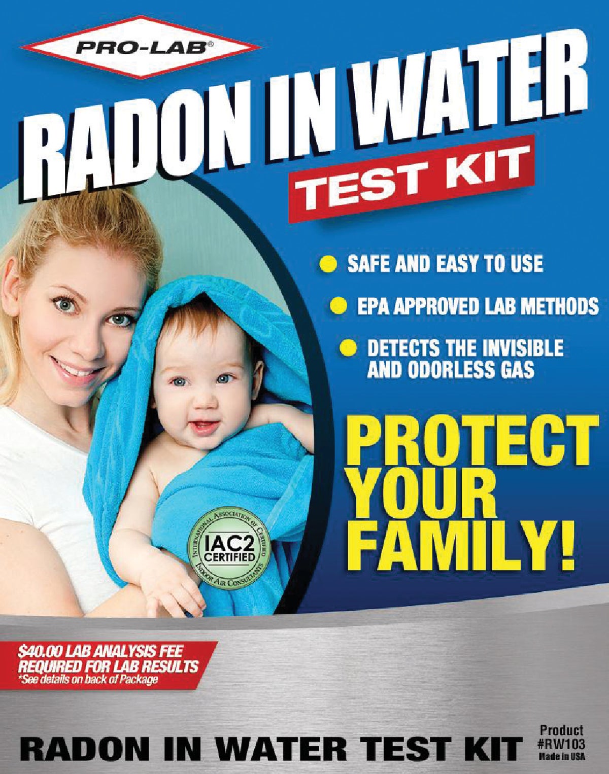 Pro Lab Radon In Water Test Kit