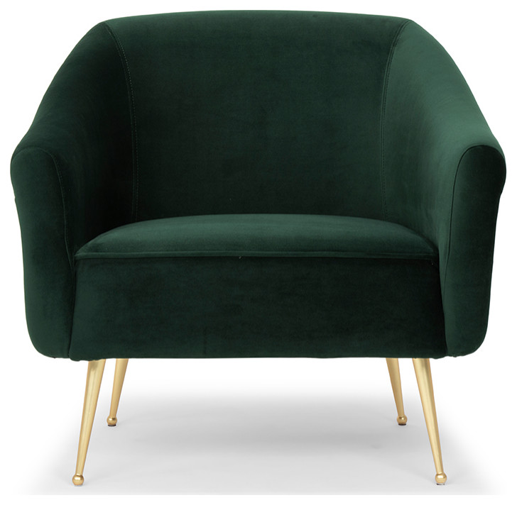 Lucie Emerald Green Occasional Chair   Midcentury   Armchairs And Accent Chairs   by HedgeApple  Houzz