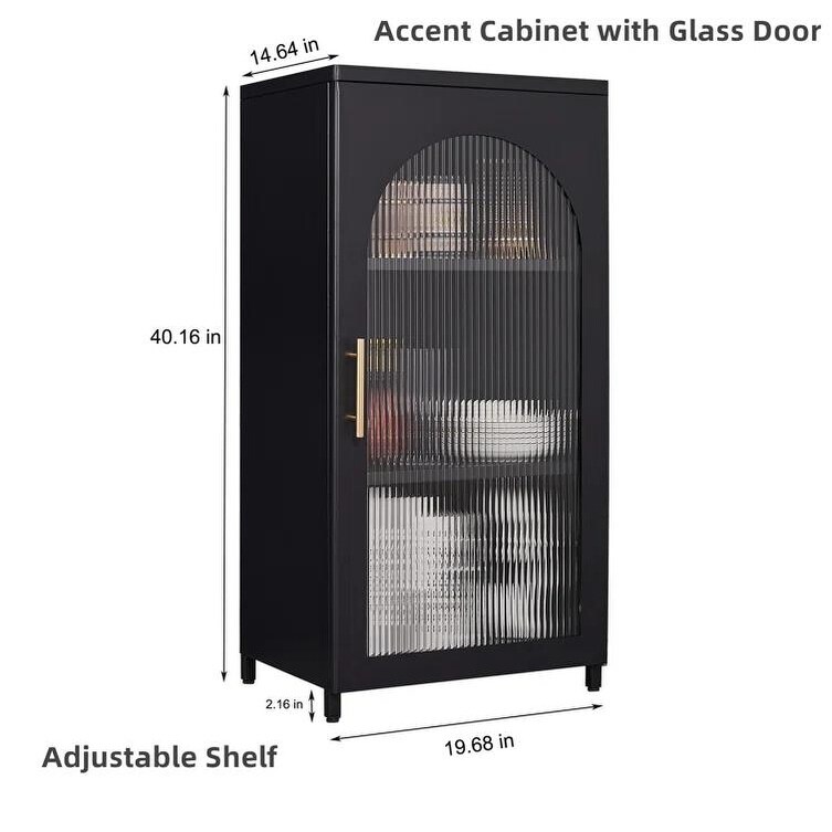 Accent Cabinet with Glass Doors Buffet Storage Cabinet Farmhouse Cabinet