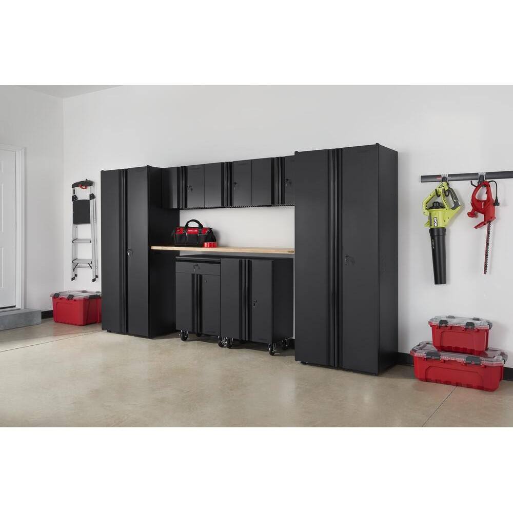 Husky 8-Piece Regular Duty Welded Steel Garage Storage System in Black (133 in. W x 75 in. H x 19 in. D) GS13208-1DWOC