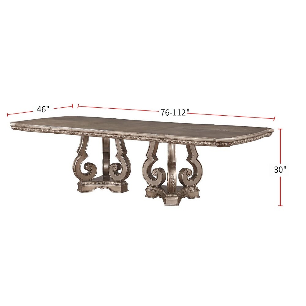 Extendable Dining Table  Antique Champagne   Antique Champagne