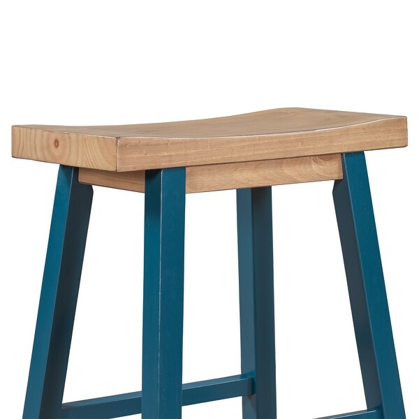 Farmhouse Rustic 2-piece Counter Height Wood Kitchen Dining Stools