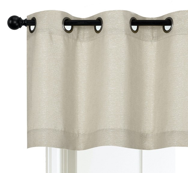 Kate Aurora Montauk Accents Linen Colored Grommet Top Window Valance 52 In W X 20 In L