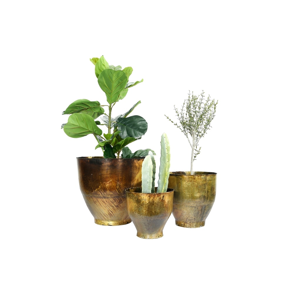 Metal Planters with Antique Finish