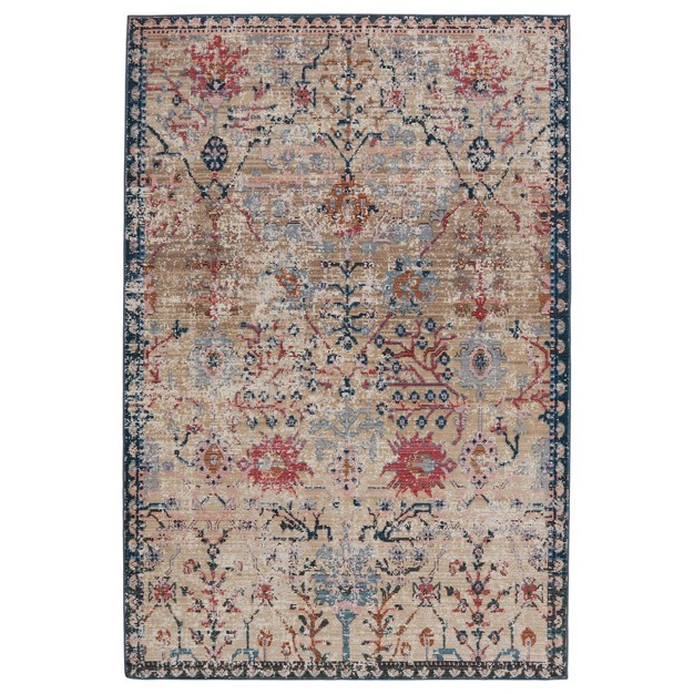 Elva Indoor outdoor Oriental Area Rug Tan blue Jaipur Living