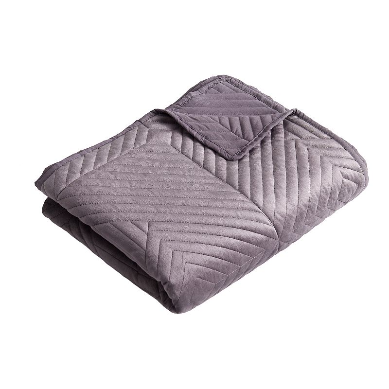 Barefoot Bungalow Riviera Velvet Gray Throw