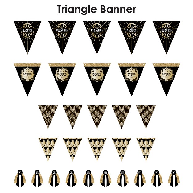 Big Dot Of Happiness Roaring 20 x27 s Diy 1920s Art Deco Jazz Party Pennant Garland Decoration Triangle Banner 30 Pieces