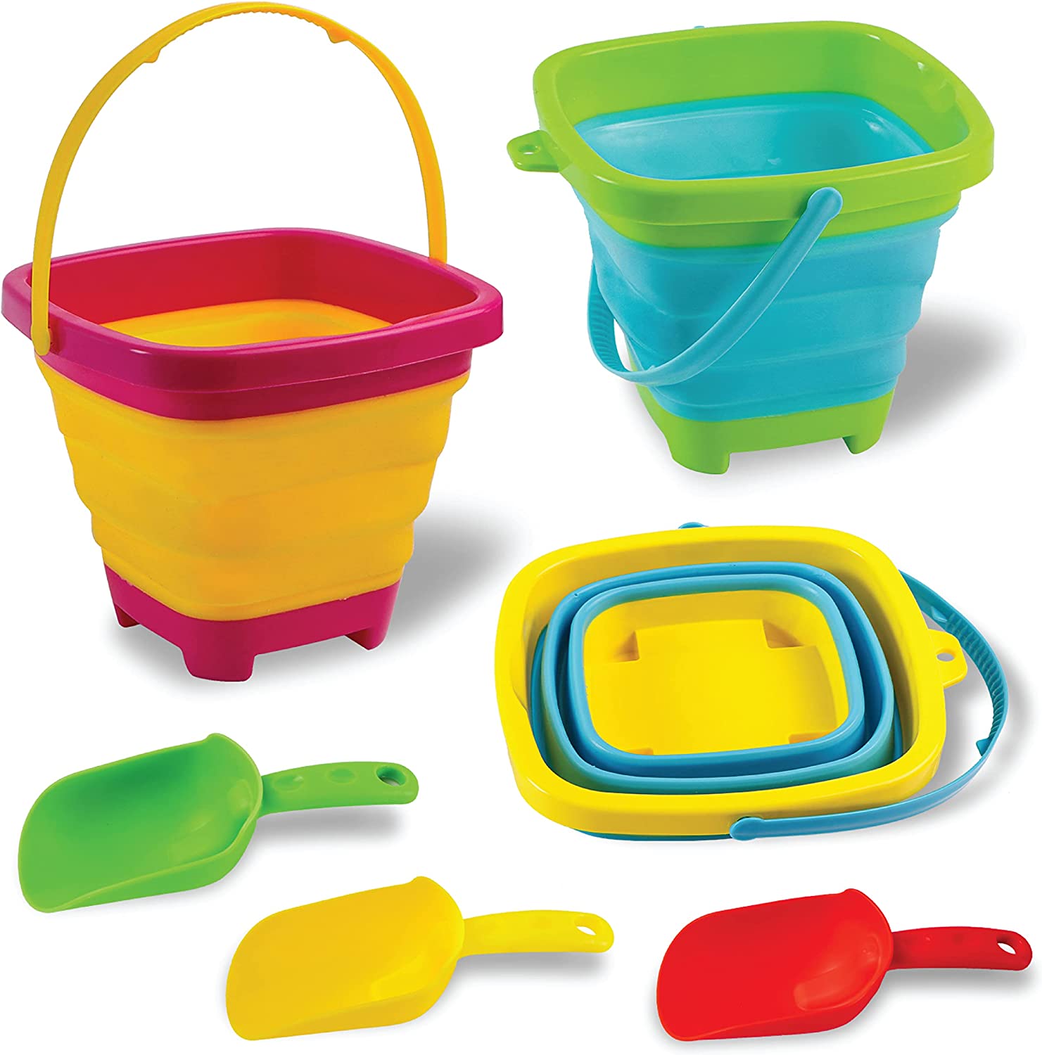 Clearance - Foldable Sandbox Square Buckets, 3 Pcs