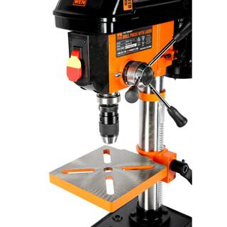 WEN 3.2 Amp 10 in. 5-Speed Cast Iron Benchtop Drill Press with Laser and 12 in. Keyless Chuck 4211