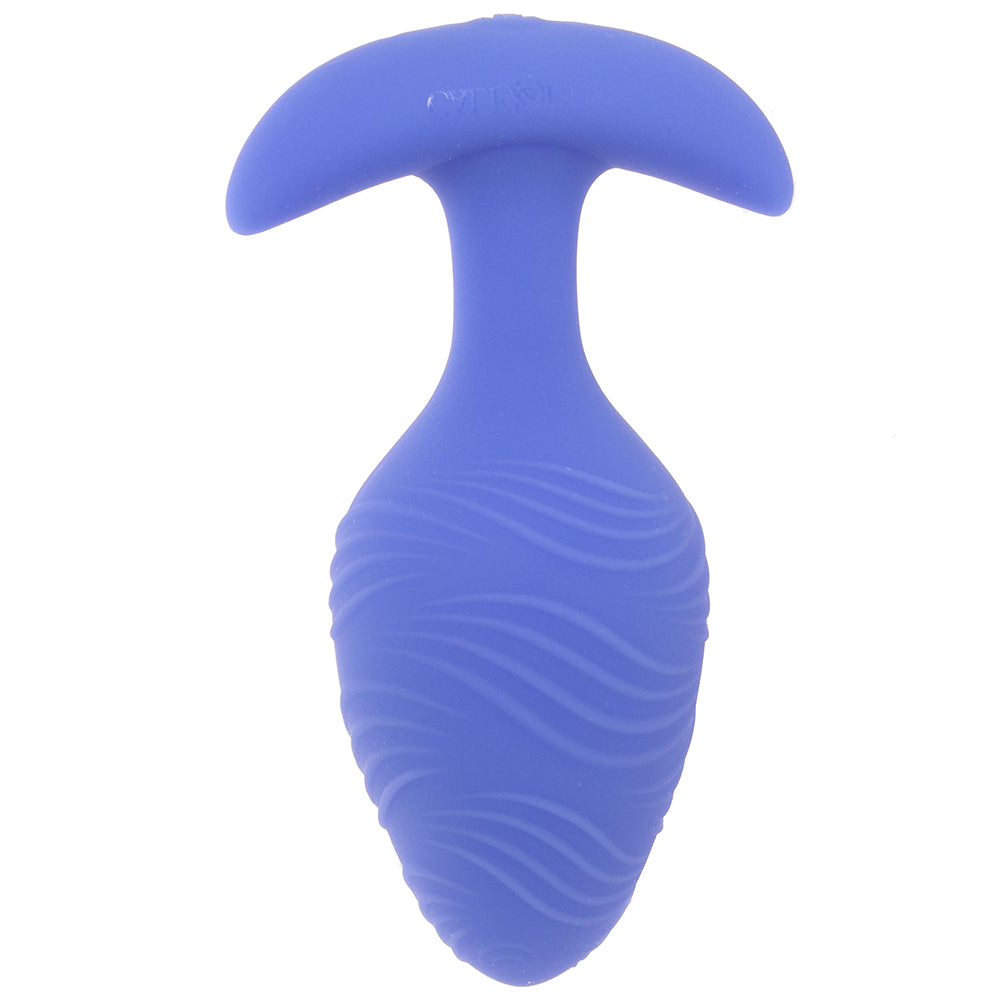 Cheeky Large Glow-In-The-Dark Vibrating Butt Plug in Blue