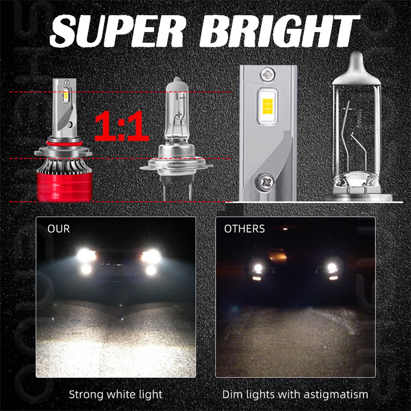 IVBDQV For Peterbilt 386 2006-2015 2x Super Bright 9007 LED Headlight Kit High Low Beam Bulbs 6000K White