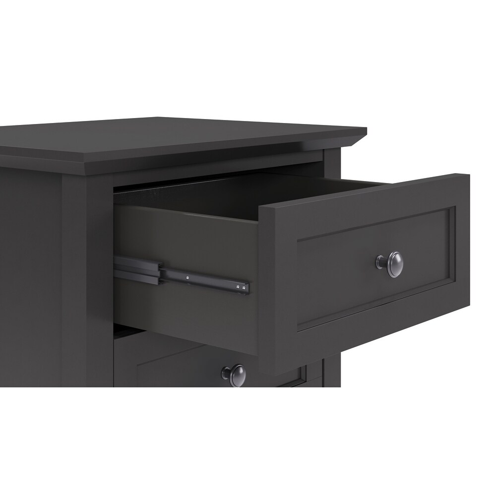 Grace Three Drawer Nightstand in Raven Black