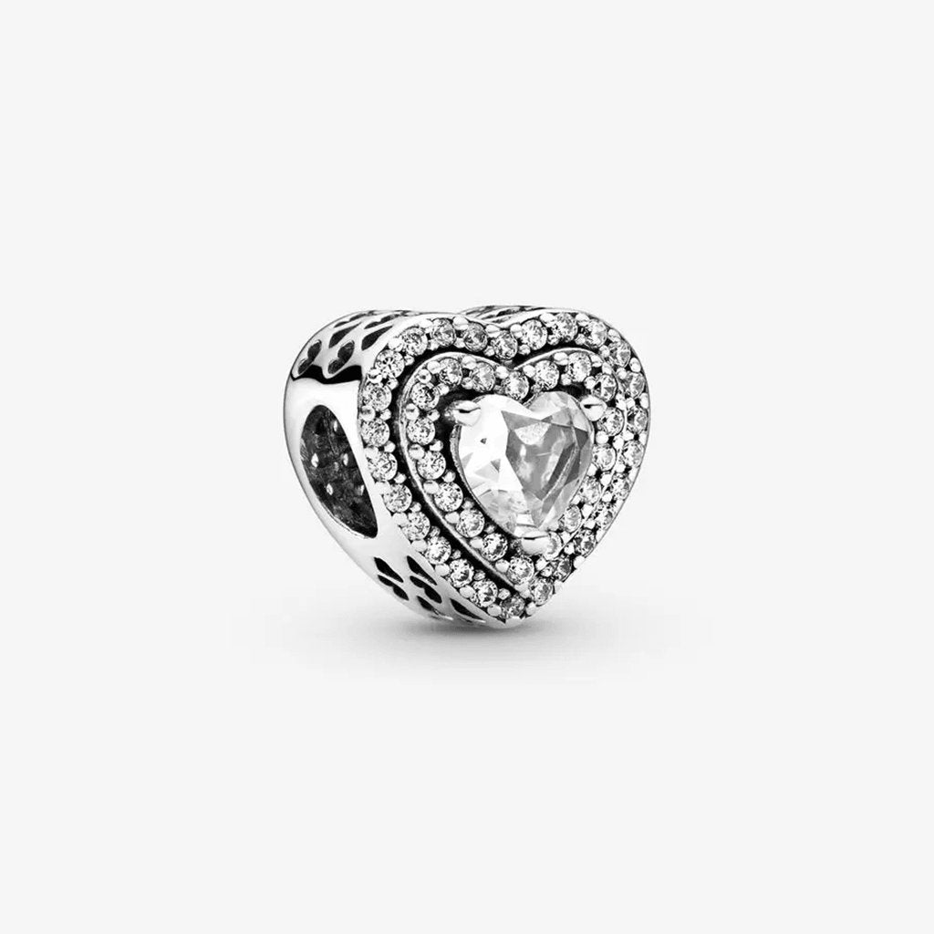 PANDORA  Sparkling Leveled Hearts Charm