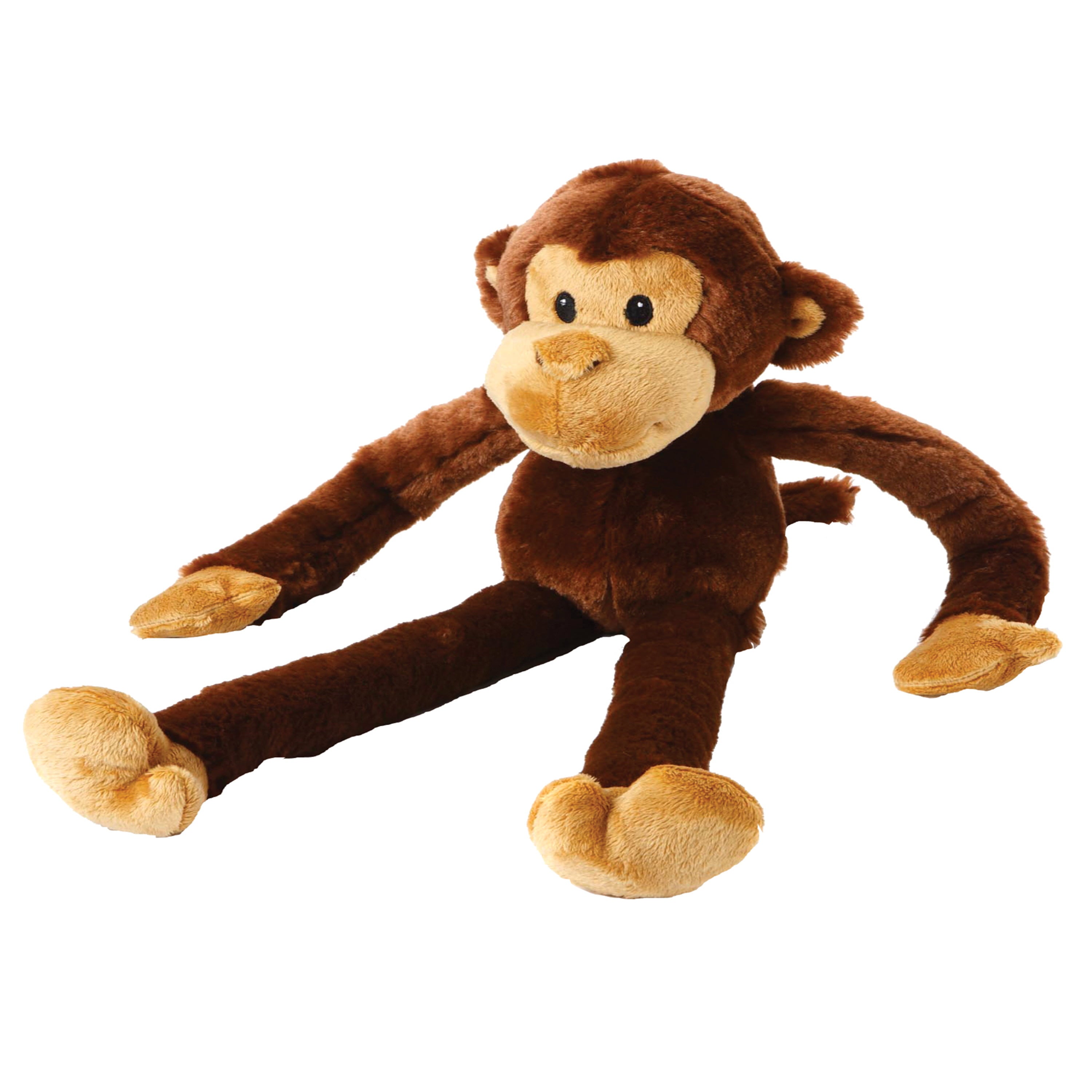 Multipet Swingin' Safari Plush Squeaky Monkey Dog Toy