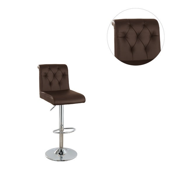 Set of 2 Faux Leather Adjustable Barstool