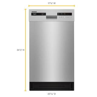 Whirlpool 18 in. Monochromatic Stainless Steel Front Control Built-In Compact Dishwasher with Stainless Steel Tub 50 dBA WDF518SAHM