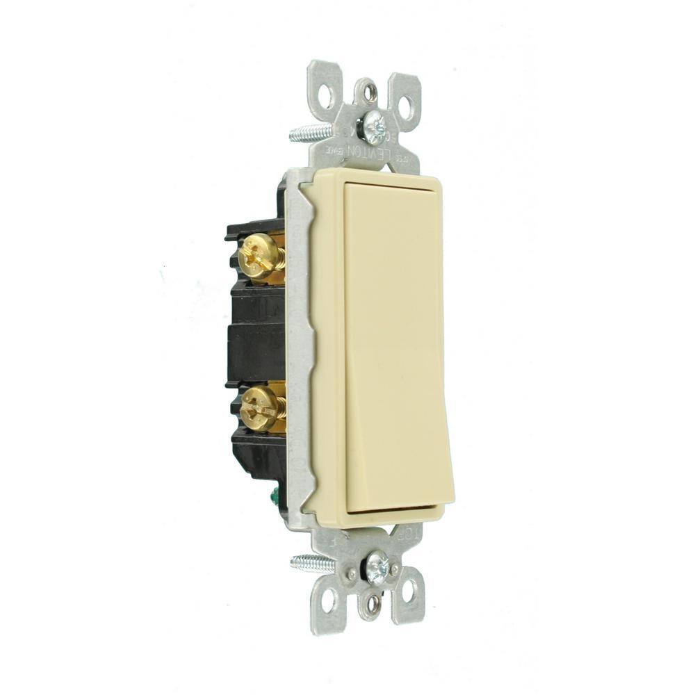 Leviton 15-Amp 120277-Volt Decora 1-Pole Residential Grade Ac Quiet Illuminated Rocker Switch Ivory 5611-2I