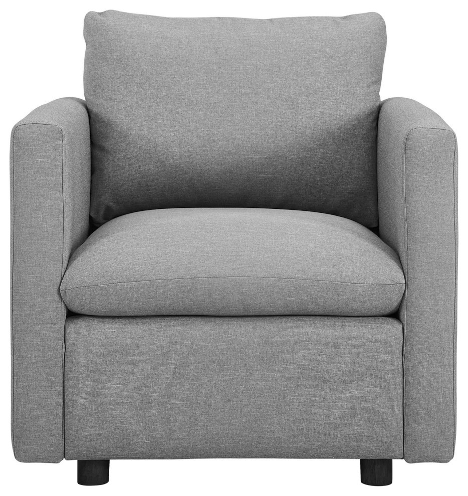 Rowan Light Grey Upholstered Fabric Armchair   Transitional   Armchairs And Accent Chairs   by Virgil Stanis Design  Houzz