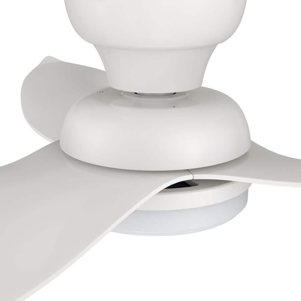 CARRO Daisy 45 in Dimmable LED IndoorOutdoor White Smart Ceiling Fan with Light and Remote Works with AlexaGoogle Home