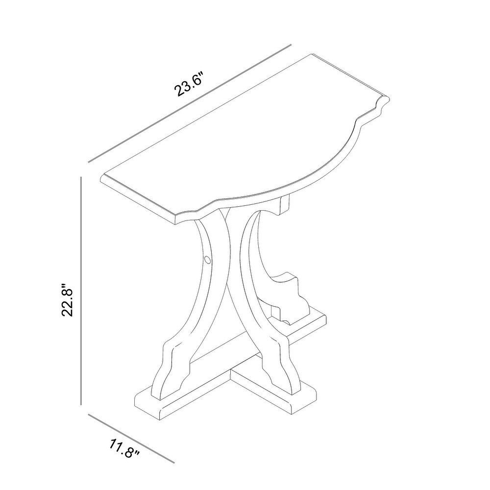 GALANO Doynton Half Moon Solid Wood Side Table