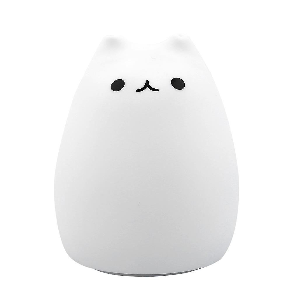 Colorful Cat Silicone Led Night Light Rechargeable Touch Sensor Lamp Cute Children Gift 1#