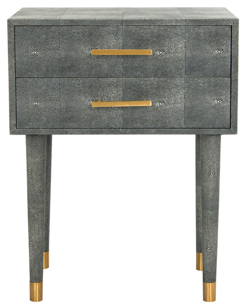 Safavieh Couture Nour Faux Shagreen End Table   Midcentury   Side Tables And End Tables   by Safavieh  Houzz