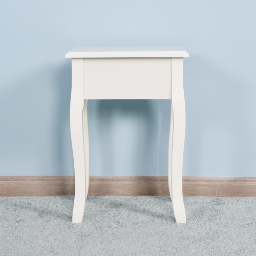 White Bathroom Floor Standing Storage Table with a...