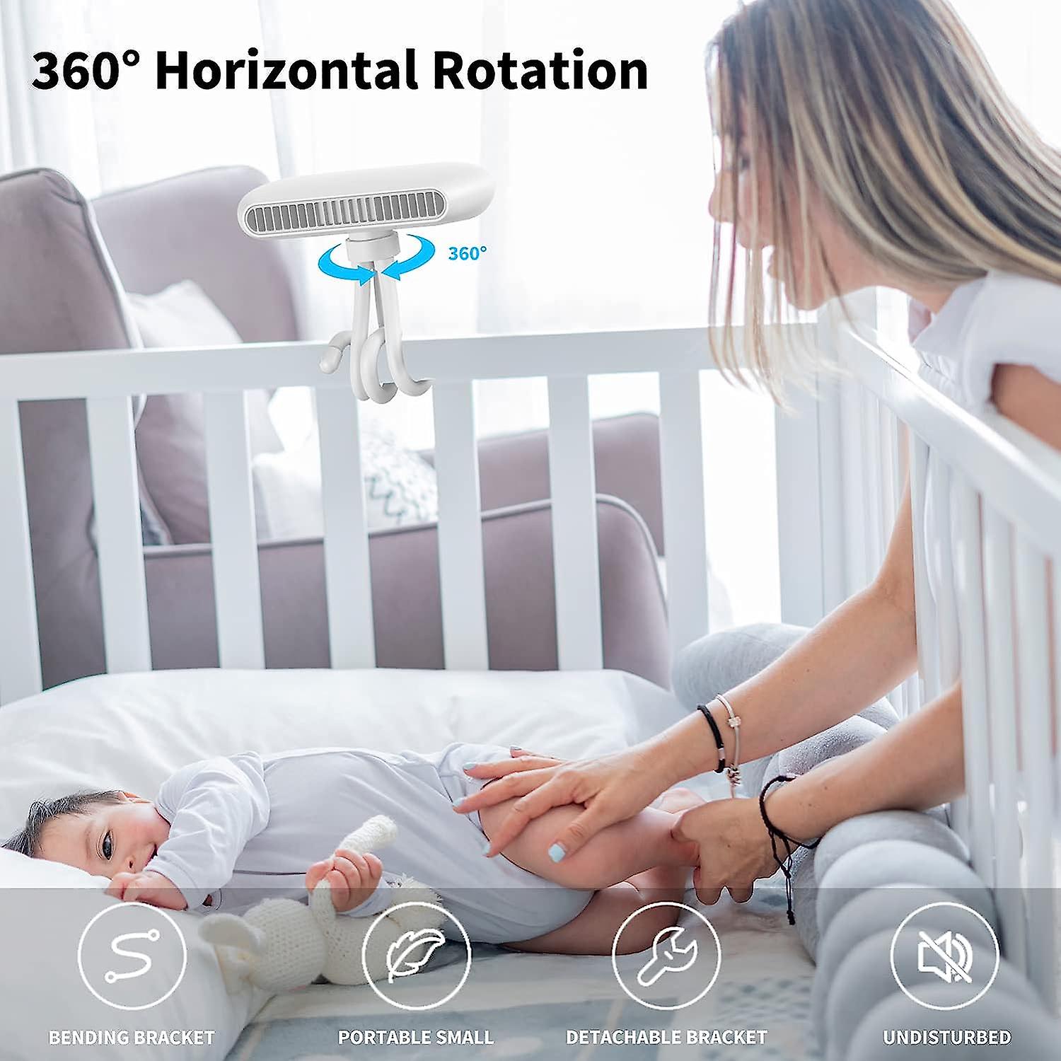 Portable Stroller Fan， Four Speed Powerful Adjustable Mini Handheld Personal Fan Rechargeable Fan With Flexible Tripod Clip On Fans For Baby Stroller