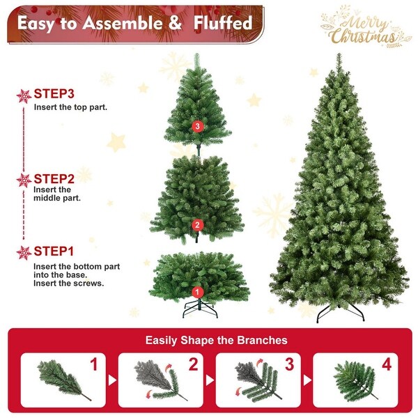 5/6/7/8/9 FT PVC Green Memory Wire Christmas Tree with Light