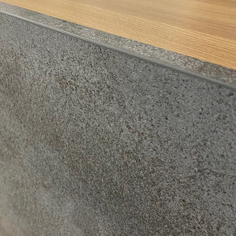 KERAN  Reception Desk 2.44M Left Panel - Acacia & Carbon Grey Colour