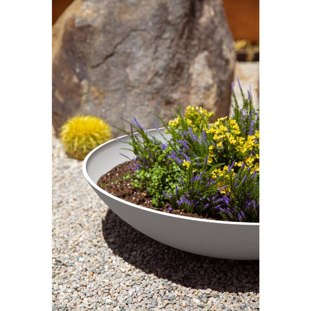 Veradek Lane Bowl 32 in. White Plastic Round Planter LBV32W