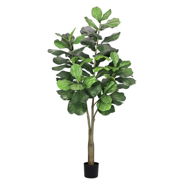 6ft Artificial Fiddle Leaf Fig Tree Plant in Black Pot