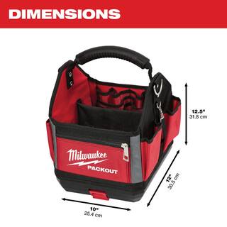 MW 10 in. PACKOUT Tote with 11-in-1 Multi-Tip Screwdriver with Square Drive Bits 48-22-8310-48-22-2761