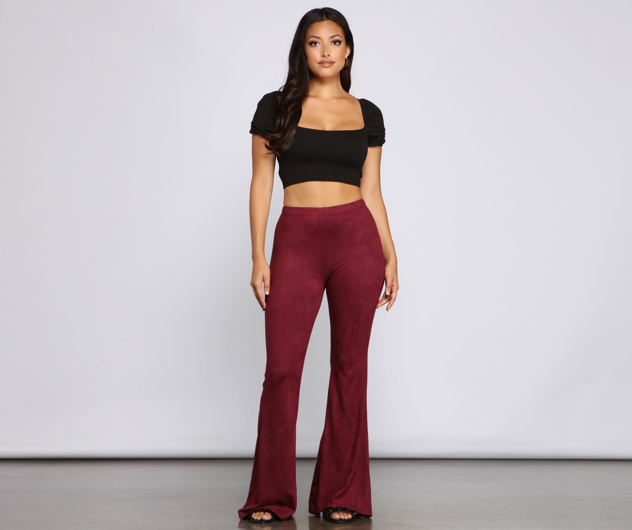 All That Flare Faux Suede Pants