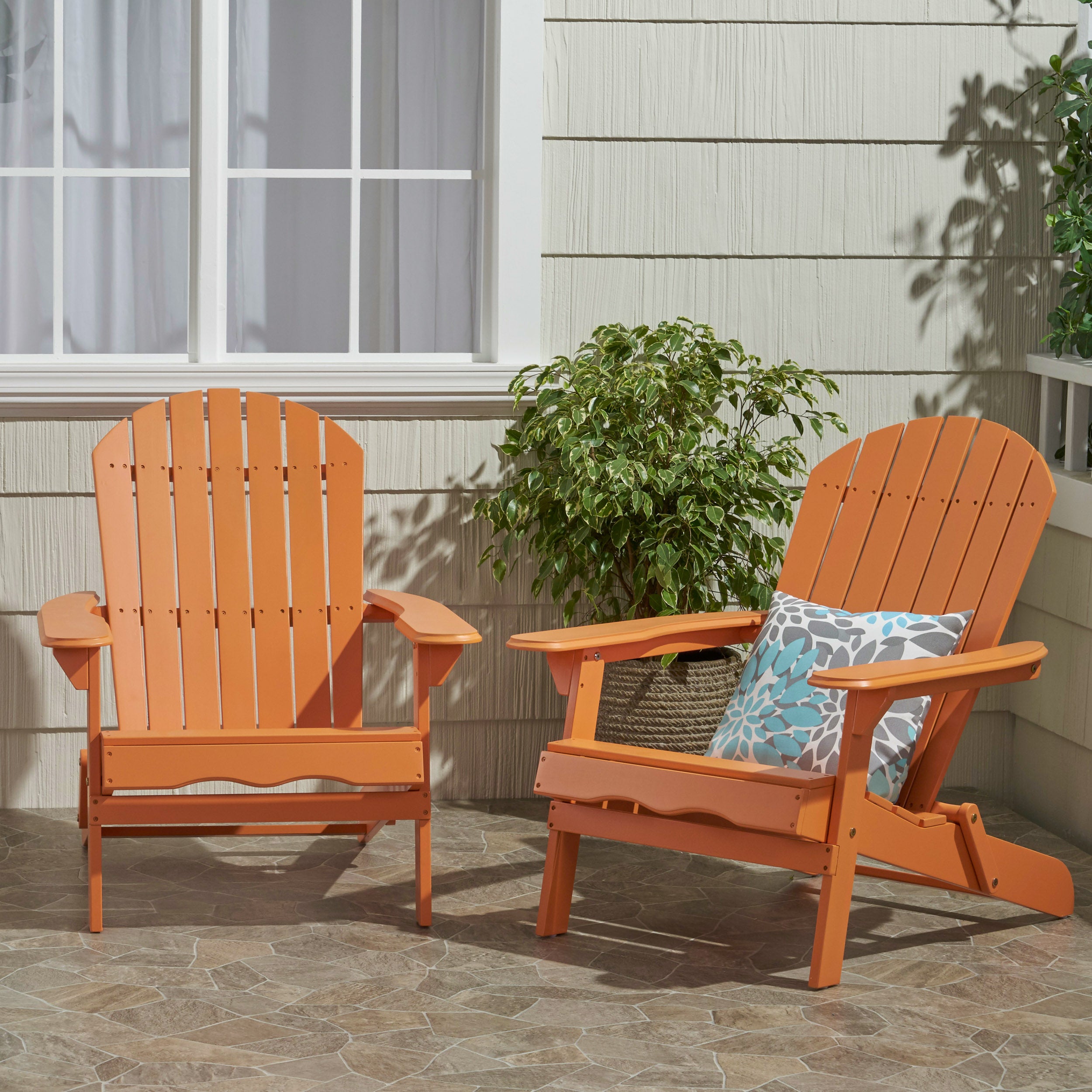 Milan Outdoor Acacia Wood Folding Adirondack Chair