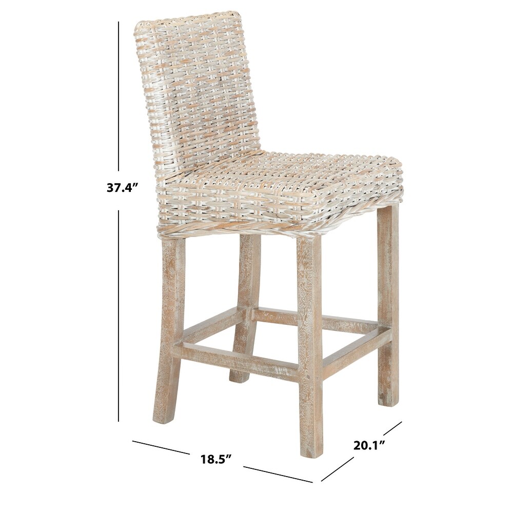 SAFAVIEH Tobie Rattan 23.6 inch Counter Stool