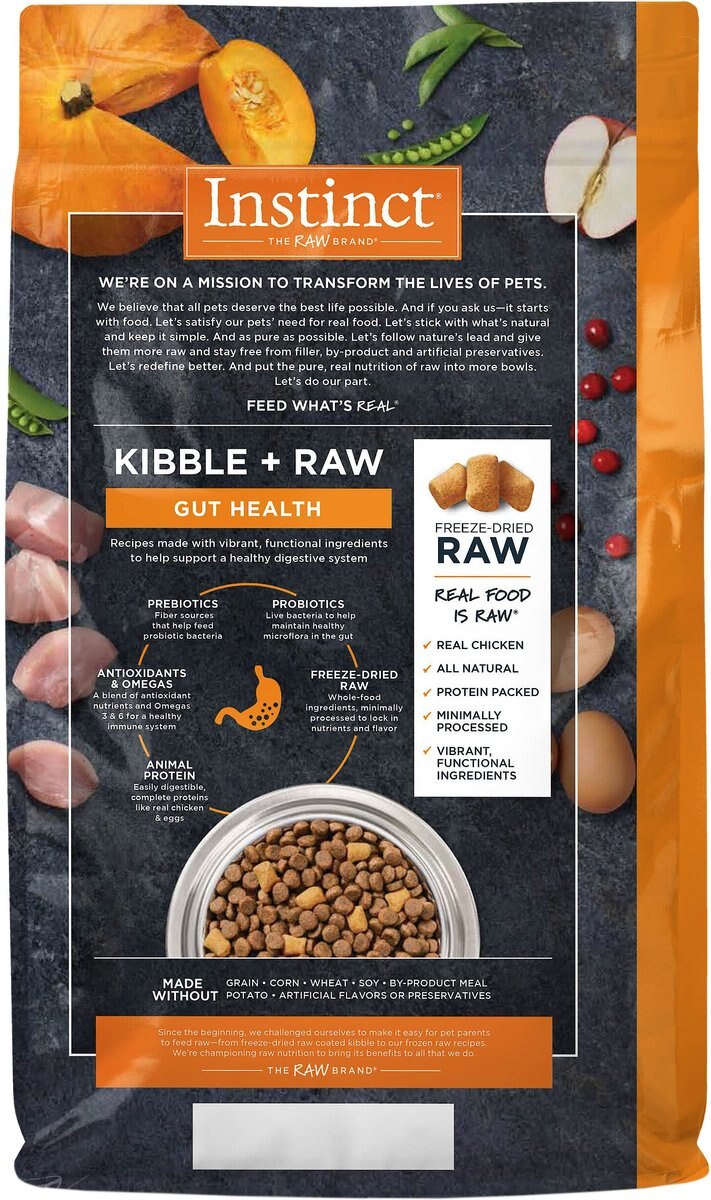 Instinct Raw Boost Gut Health Grain-Free Recipe with Real Chicken and Freeze-Dried Raw Pieces Adult Dry Dog Food