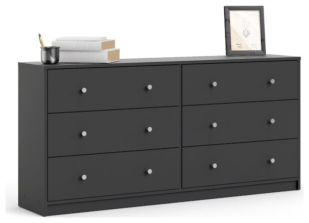 Portland 6 Drawer Double Dresser  Grey   Contemporary   Dressers   by BisonOffice  Houzz