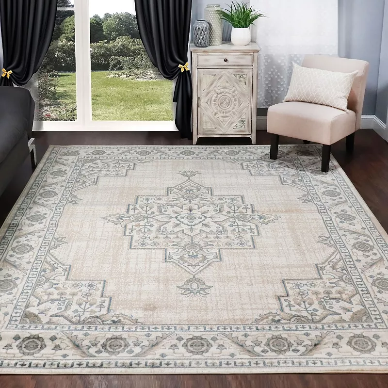 SUPERIOR Vintage Traditional Medallion Indoor Rug