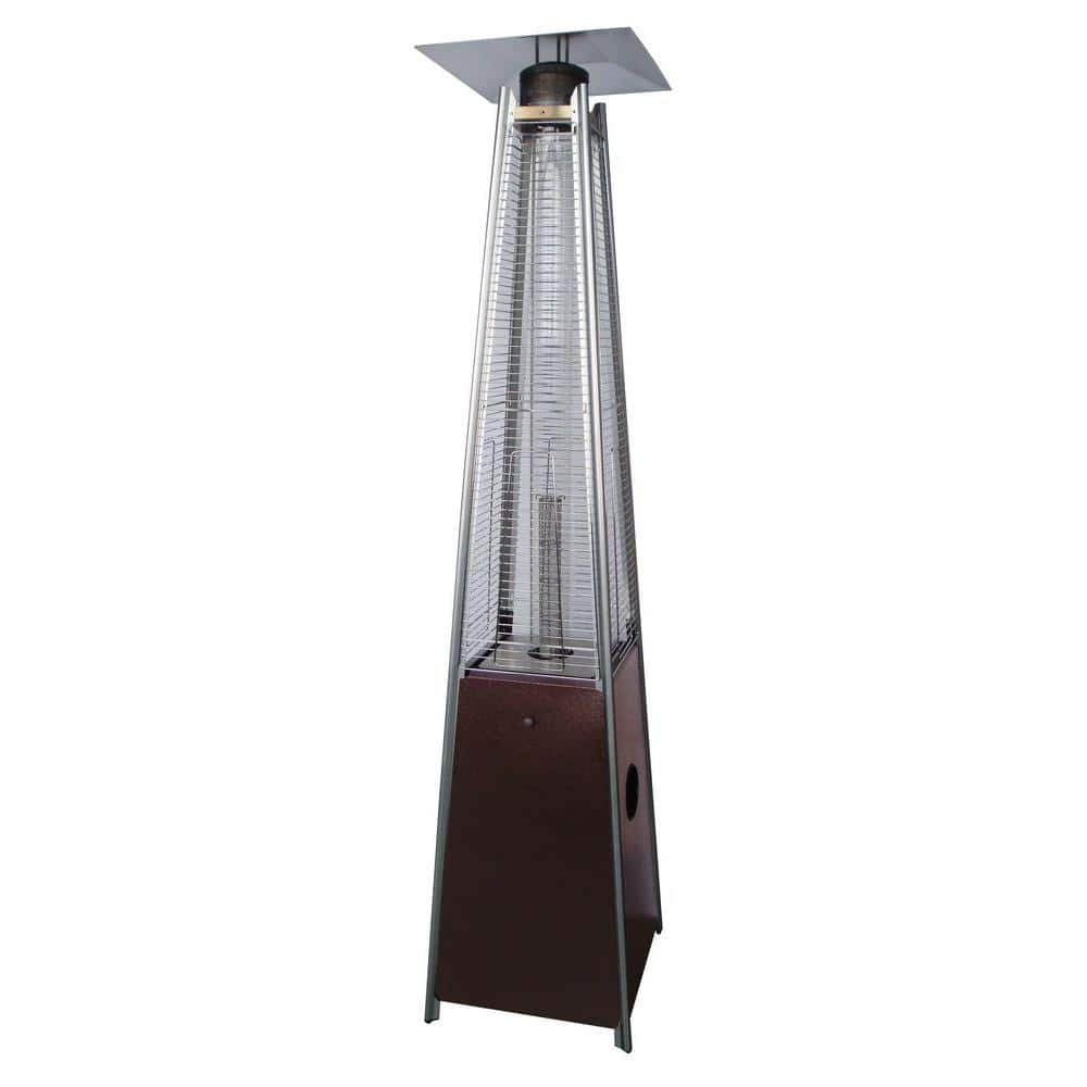 AZ Patio Heaters 40,000 BTU Quartz Glass Tube Hammered Bronze Propane Patio Heater HLDS01-GTHG