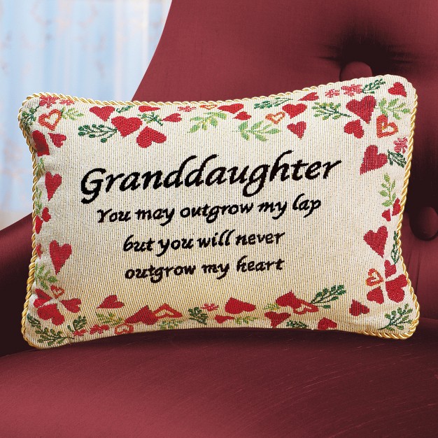 Collections Etc Never Outgrow My Heart Granddaughter Pillow 12 5 X 8 25 X 1