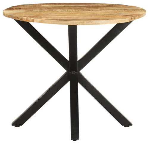 vidaXL Side Table Round End Table Living Room Coffee Table Solid Wood Mango   Industrial   Side Tables And End Tables   by vidaXL LLC  Houzz