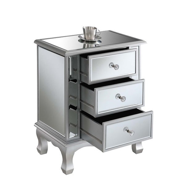 Silver Orchid Talmadge 3-Drawer Mirrored End Table