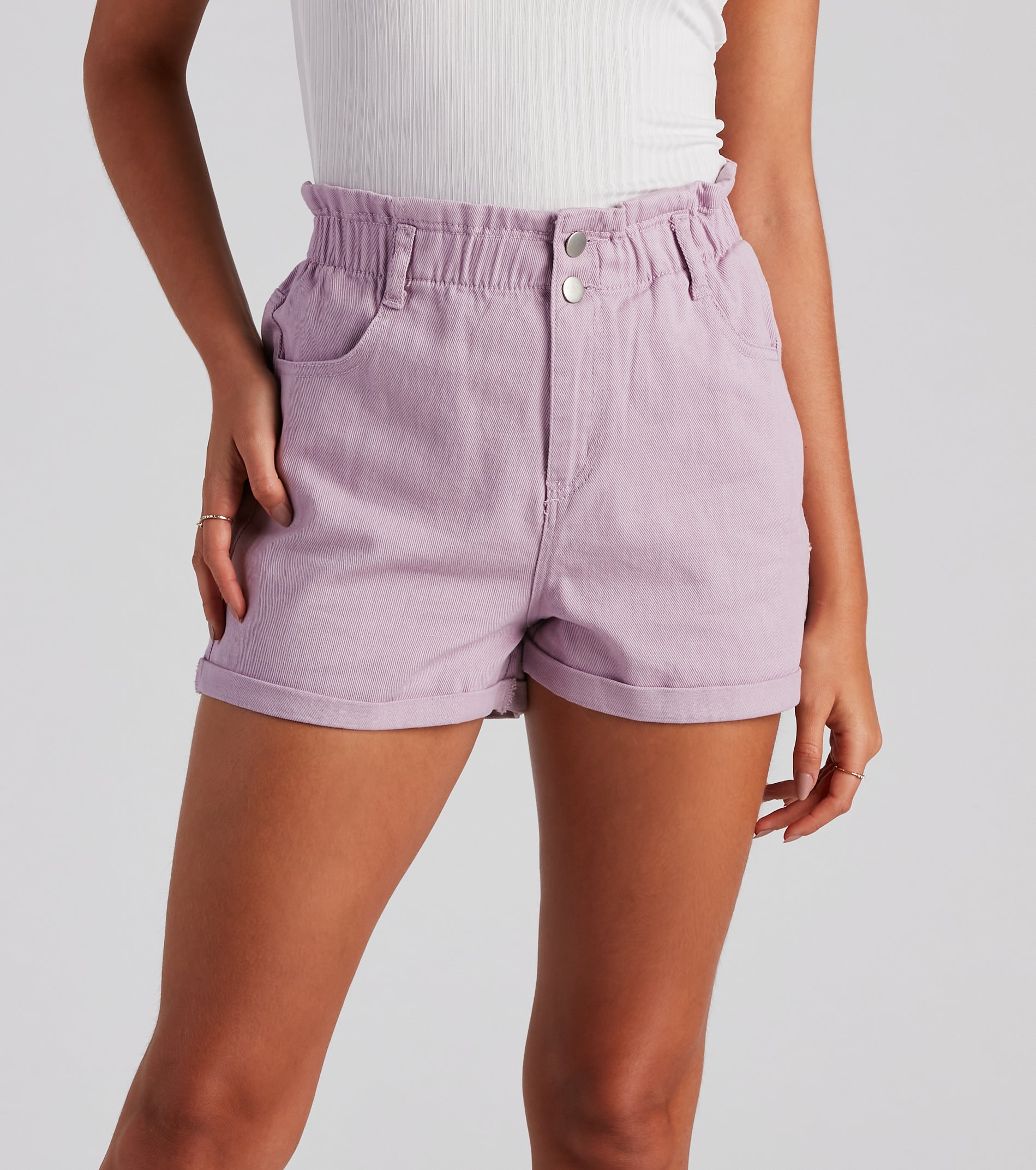 Paper Bag Of Tricks Denim Cuff Shorts