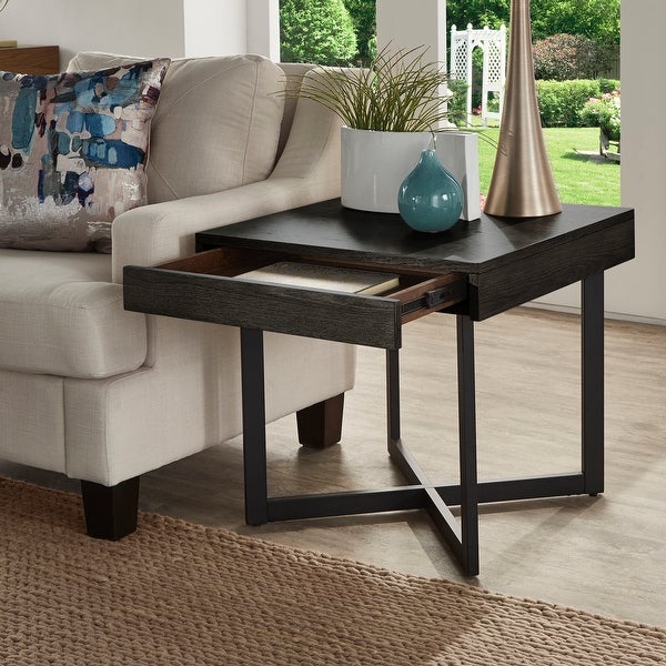 Eldersley Wood Finish End Table with One Drawer by iNSPIRE Q Modern